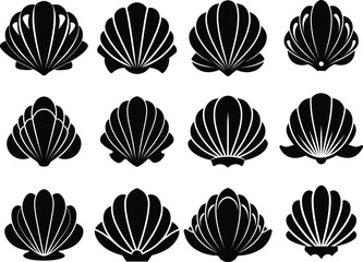 Shell Silhouette Vector & Icon Logo, Shell Vector File