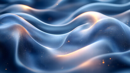 Minimalism Blue background with a glowing light curved lines.