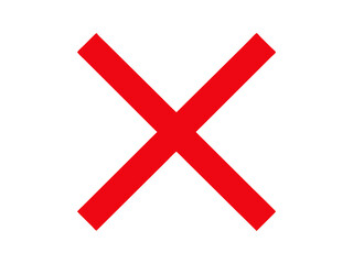 Obraz premium Red Cross symbol on a transparent Background Symbolizing Denial or Cancellation