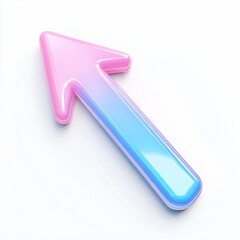 Pastel pink-blue arrow pointing up, clean background, website design element