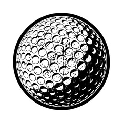 Golf ball icon. Golf ball isolated icon. Golf ball symbol. Black vector illustration