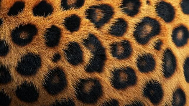 Leopard Print Close-Up: A detailed close-up showcases the distinctive, mesmerizing pattern of a leopard's coat, revealing a complex tapestry of spots and textures.