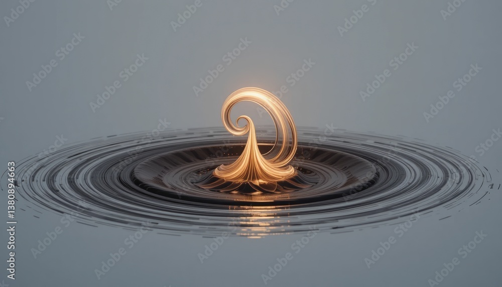 Poster dynamic water droplet formation calm surface abstract photography minimalist environment close-up vi