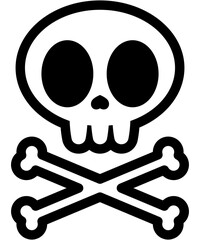 skull, pirate icon, heart