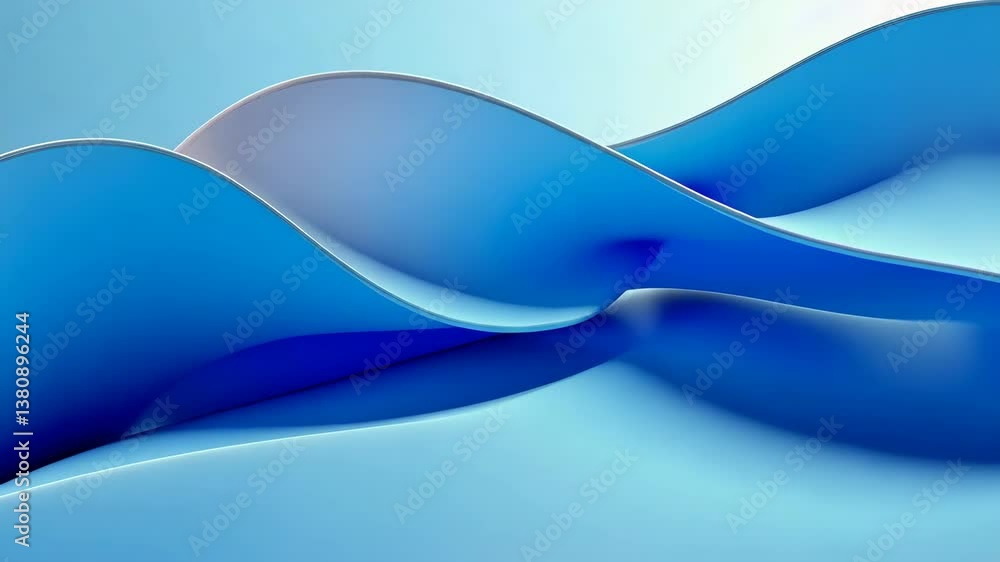 Poster flowing azure elegance a serene dance of light and curves