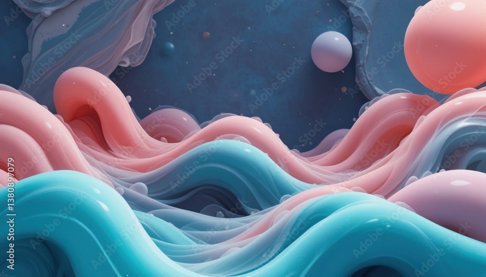 Poster fluid motion art creation abstract waves digital artwork colorful environment creative viewpoint aes
