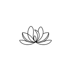 Minimalist Line Art Lotus Flower on Neutral Background