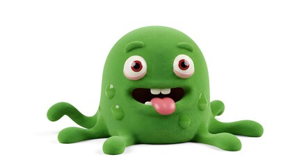 Cute 3D Cartoon Character with Expressive Face and Colorful Style