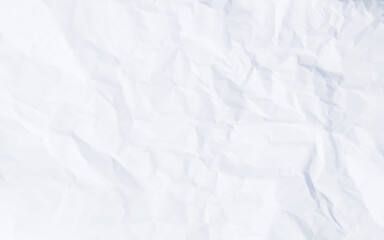 Obraz premium White clean crumpled paper background. Horizontal crumpled empty paper template for posters and banners. Vector illustration