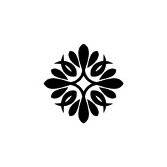 Elegant Floral Mandala Pattern, Black & White Vector Design