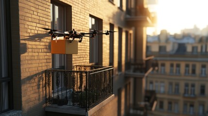 Drone delivery revolutionizing urban logistics with contactless package dropoff service