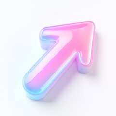 Pastel arrow pointing upward, 3D render, clean background, website icon