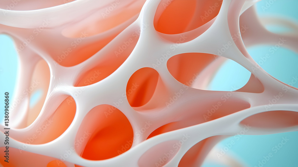 Poster abstract close-up of colorful intricate cellular structure