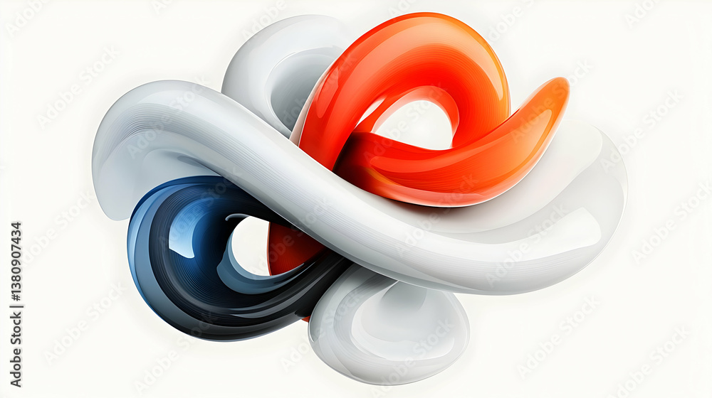 Poster Abstract Colorful Intertwined Shapes Pattern Design