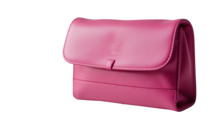 Photo of pink clutch isolated on transparent background 