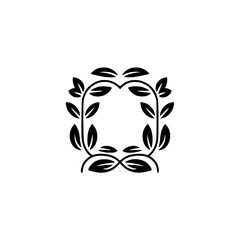 Elegant Leafy Frame Logo - Minimalist Floral Design