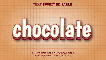 3d text effect chocolate vector editable