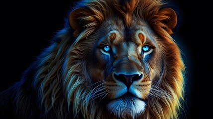 Fototapeta premium Neon Spirit – Glowing Portrait in Futuristic Digital Art Style