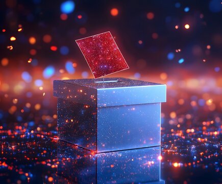The Ballot Box's Digital Era: A visually compelling representation of a ballot being cast, symbolizing the power of individual choice and the digital evolution of democracy