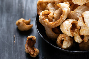 pan of pork rinds