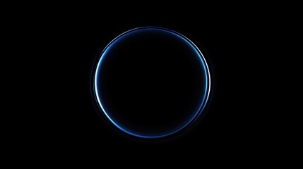 Glowing blue ring in darkness, technology background, representing innovation, abstract futuristic design