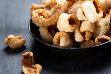 pan of pork rinds