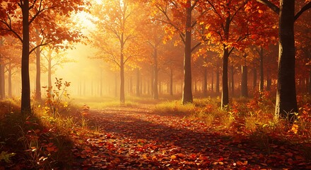 Fototapeta premium Golden Hour's Embrace AI Generated