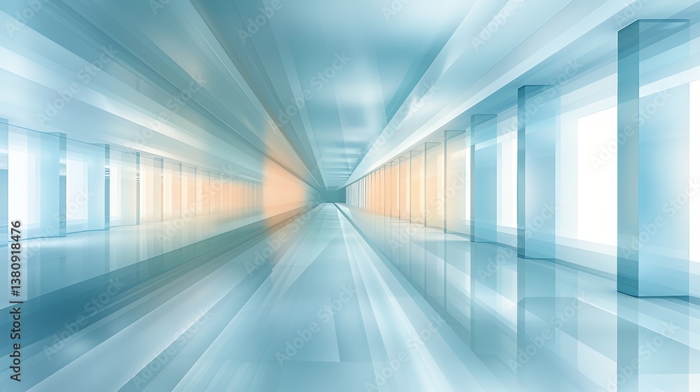 Poster abstract architectural design long corridor with light and shadow interplay