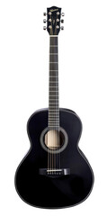 Fototapeta premium Black Acoustic Guitar on transparent background
