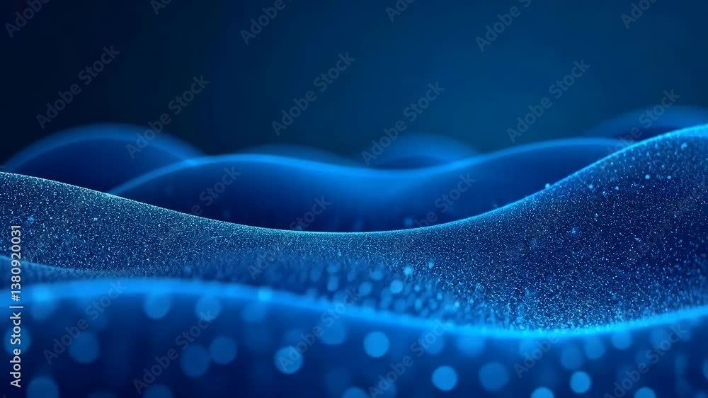 Aufkleber Mesmerizing Blue Waves A Seamless Loop of Glimmering Particles in Motion