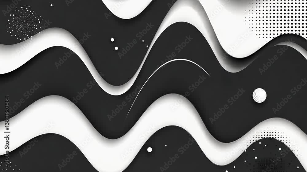 Poster grey abstract geometric patterns with flowing shapes and textures generative ai