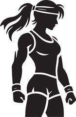 Fototapeta premium Bodybuilder woman silhouette vector, Bodybuilder logo, Bodybuilder vector illustration