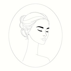 portrait of girl outline style
