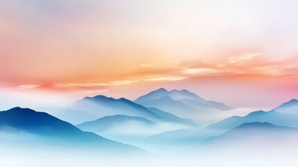 Obraz premium Breathtaking mountain vista colorful sunset over majestic peaks and valleys