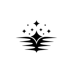 Abstract Black and White Starburst Icon Design