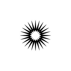 Obraz premium Abstract Black Sunburst Symbol on White Background
