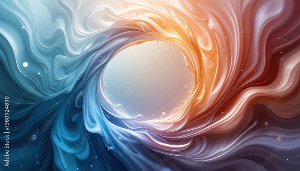 Poster Dynamic swirl of colorful patterns in abstract art digital creation modern design conceptual space artistic perspective