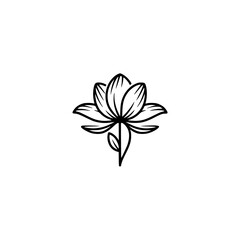 Minimalist Lotus Flower Outline Logo, Serene Design