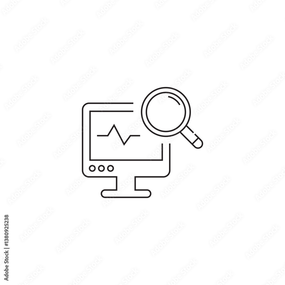 Aufkleber single outline icon monitoring related to data analysis. linier icon collection. editable stroke. ve