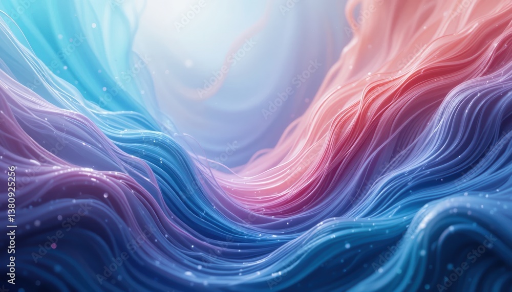 Aufkleber dynamic abstract flow of colorful waves digital art vibrant environment fluid motion aesthetics expl