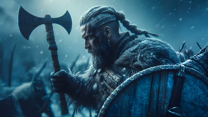 viking holding an axe