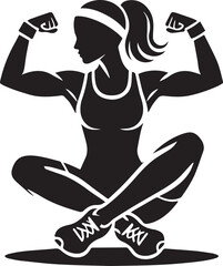 Fototapeta premium Bodybuilder woman silhouette vector, Bodybuilder logo, Bodybuilder vector illustration