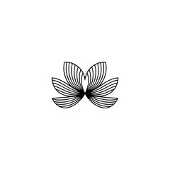 Obraz premium Minimalist Lotus Flower Logo, Elegant Line Art, White Background