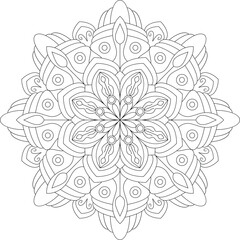 Ornamental Line Art Mandala for Mindfulness, Coloring, and Décor