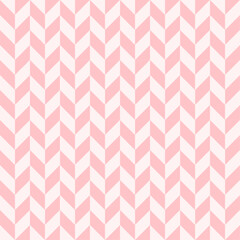 Abstract pink herringbone seamless pattern. Chevron modern print, vector geometric background for fabric, textile, wrapping paper, decoration.