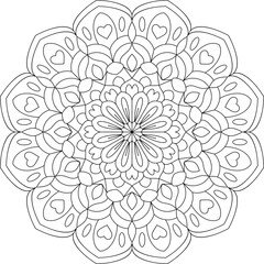 Circular Floral Mandala for Tattoos, Meditation, and Decorative Prints