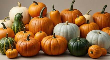 Autumn's Hues: A Pumpkin Gathering AI Generated