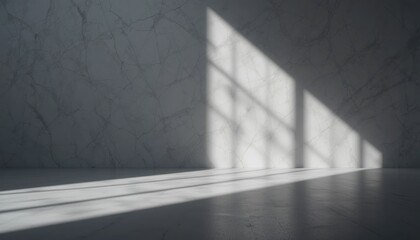 Obraz premium Dynamic light and shadow play in minimalist room interior modern architecture photography artistic environment angled viewpoint visual concept exploration