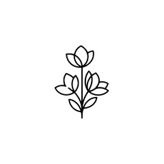 Minimalist Line Art Flower Vector, Elegant Monoline Design