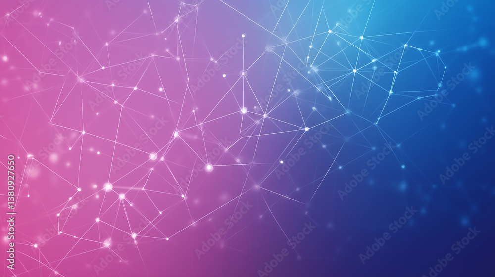 Poster digital networks and light connections. a pink and blue color gradient creates a beautiful backgroun